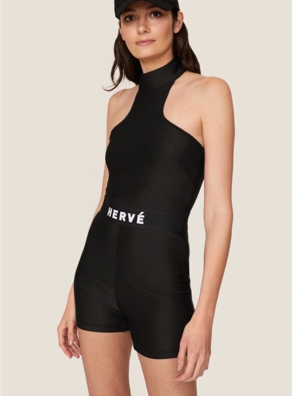 black Hervé By Hervé Léger Bike Short Bodysuit Small NWT